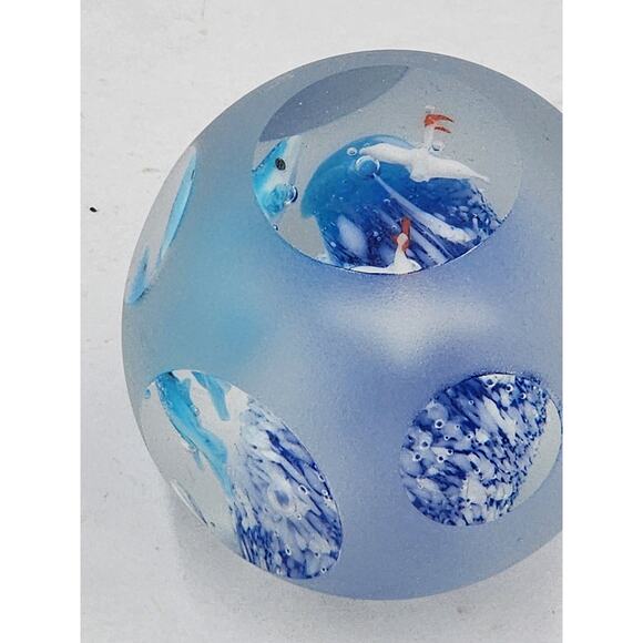 Art Glass Aquarium Paperweight Bird Fish Coral Reef Home Office Decor Underwater - Picture 13 of 16